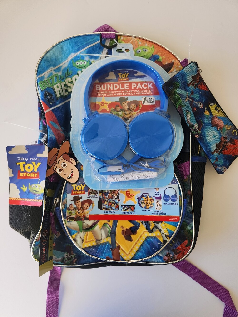 Disney Pixar Toy Story Backpack With Accessories 6 Piece Set